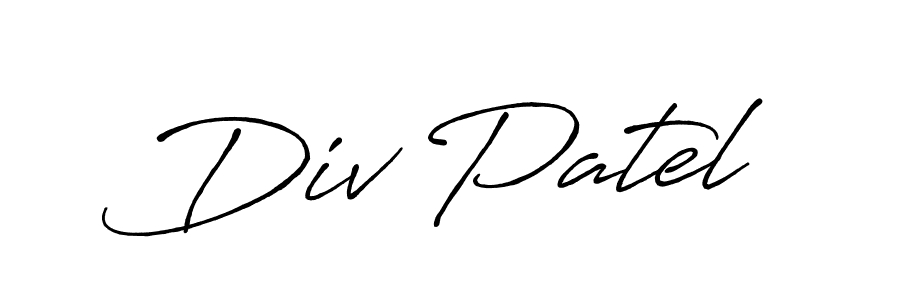 This is the best signature style for the Div Patel name. Also you like these signature font (Antro_Vectra_Bolder). Mix name signature. Div Patel signature style 7 images and pictures png