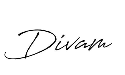 Create a beautiful signature design for name Divam. With this signature (Antro_Vectra_Bolder) fonts, you can make a handwritten signature for free. Divam signature style 7 images and pictures png