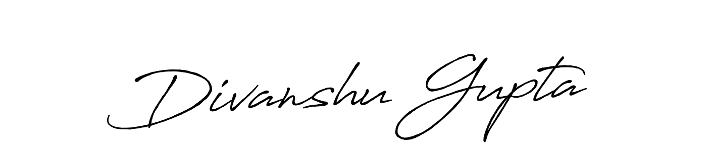 Make a beautiful signature design for name Divanshu Gupta. With this signature (Antro_Vectra_Bolder) style, you can create a handwritten signature for free. Divanshu Gupta signature style 7 images and pictures png