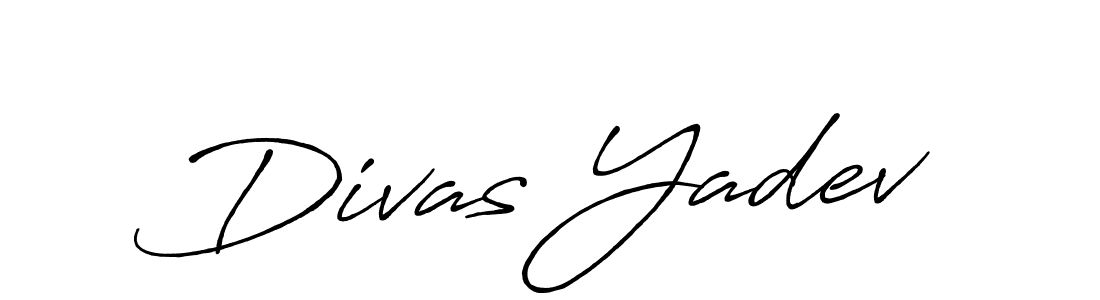 Divas Yadev stylish signature style. Best Handwritten Sign (Antro_Vectra_Bolder) for my name. Handwritten Signature Collection Ideas for my name Divas Yadev. Divas Yadev signature style 7 images and pictures png