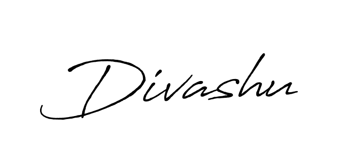 Use a signature maker to create a handwritten signature online. With this signature software, you can design (Antro_Vectra_Bolder) your own signature for name Divashu. Divashu signature style 7 images and pictures png