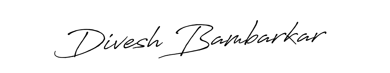 How to make Divesh Bambarkar name signature. Use Antro_Vectra_Bolder style for creating short signs online. This is the latest handwritten sign. Divesh Bambarkar signature style 7 images and pictures png