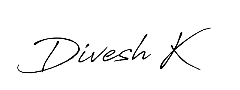 Also we have Divesh K name is the best signature style. Create professional handwritten signature collection using Antro_Vectra_Bolder autograph style. Divesh K signature style 7 images and pictures png