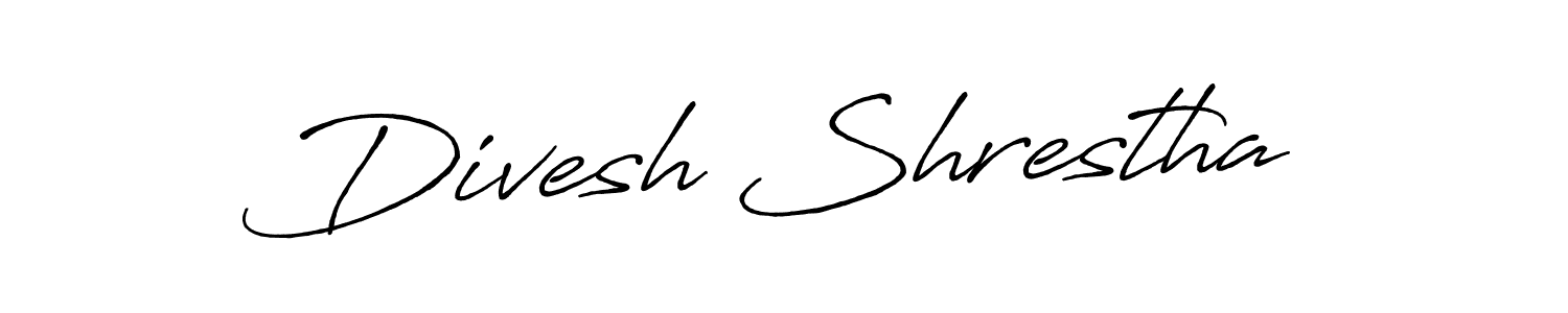 Make a beautiful signature design for name Divesh Shrestha. With this signature (Antro_Vectra_Bolder) style, you can create a handwritten signature for free. Divesh Shrestha signature style 7 images and pictures png