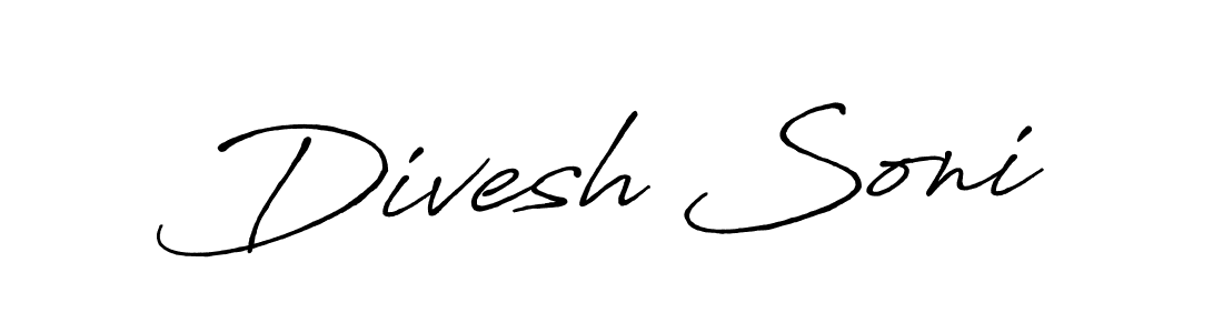You should practise on your own different ways (Antro_Vectra_Bolder) to write your name (Divesh Soni) in signature. don't let someone else do it for you. Divesh Soni signature style 7 images and pictures png