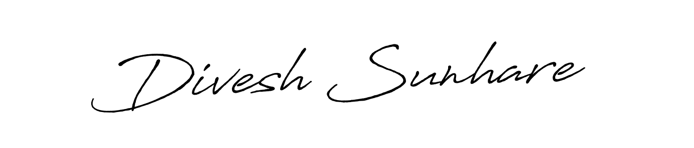 Antro_Vectra_Bolder is a professional signature style that is perfect for those who want to add a touch of class to their signature. It is also a great choice for those who want to make their signature more unique. Get Divesh Sunhare name to fancy signature for free. Divesh Sunhare signature style 7 images and pictures png