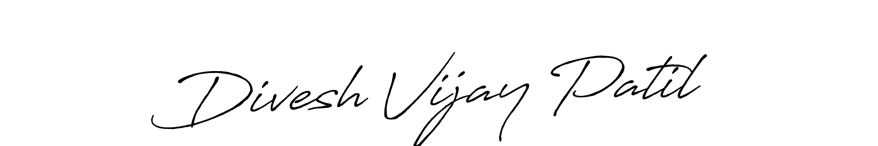 Create a beautiful signature design for name Divesh Vijay Patil. With this signature (Antro_Vectra_Bolder) fonts, you can make a handwritten signature for free. Divesh Vijay Patil signature style 7 images and pictures png