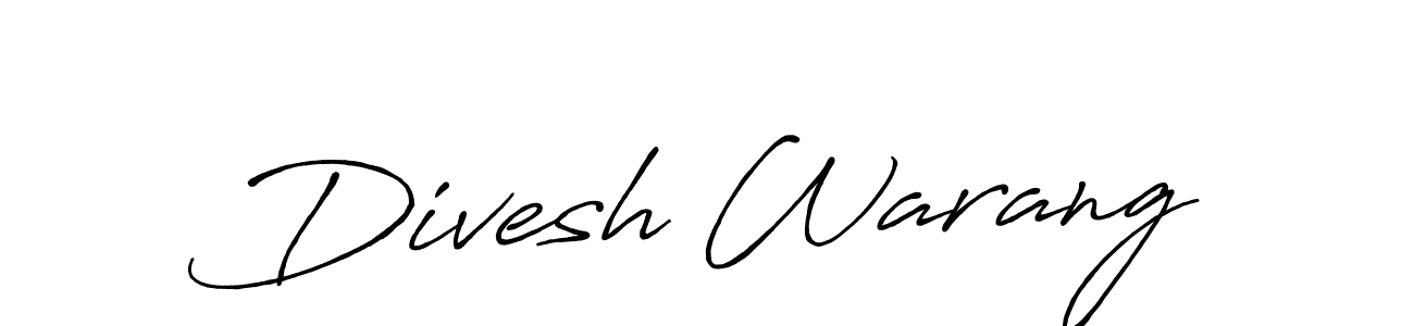 How to make Divesh Warang name signature. Use Antro_Vectra_Bolder style for creating short signs online. This is the latest handwritten sign. Divesh Warang signature style 7 images and pictures png