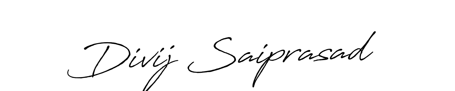 Create a beautiful signature design for name Divij Saiprasad. With this signature (Antro_Vectra_Bolder) fonts, you can make a handwritten signature for free. Divij Saiprasad signature style 7 images and pictures png