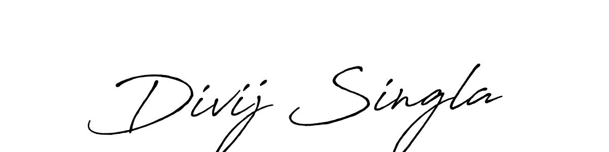 Create a beautiful signature design for name Divij Singla. With this signature (Antro_Vectra_Bolder) fonts, you can make a handwritten signature for free. Divij Singla signature style 7 images and pictures png