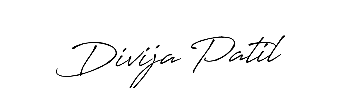 Create a beautiful signature design for name Divija Patil. With this signature (Antro_Vectra_Bolder) fonts, you can make a handwritten signature for free. Divija Patil signature style 7 images and pictures png