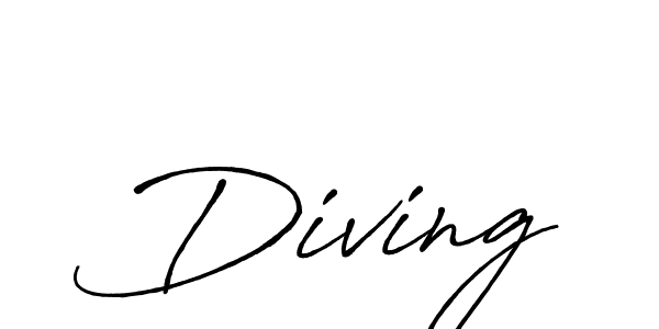 Create a beautiful signature design for name Diving. With this signature (Antro_Vectra_Bolder) fonts, you can make a handwritten signature for free. Diving signature style 7 images and pictures png