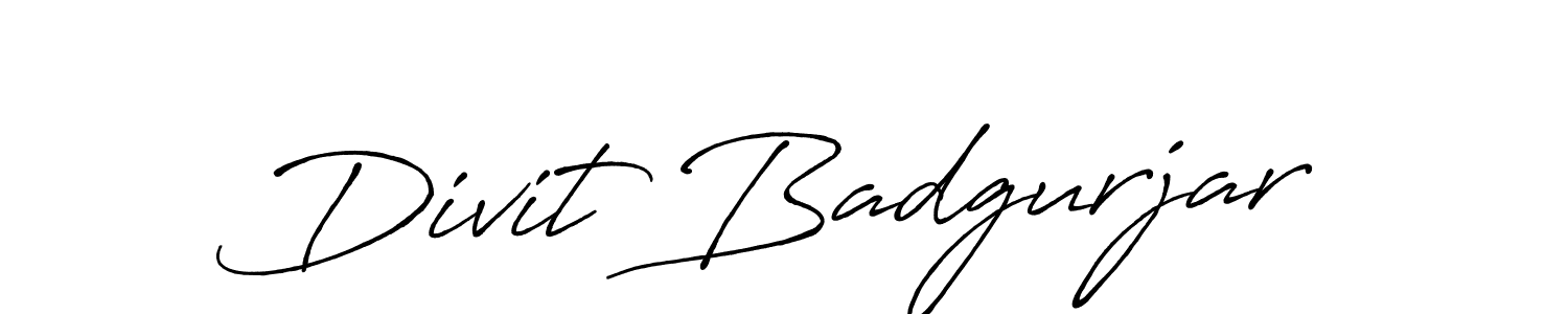 How to make Divit Badgurjar name signature. Use Antro_Vectra_Bolder style for creating short signs online. This is the latest handwritten sign. Divit Badgurjar signature style 7 images and pictures png