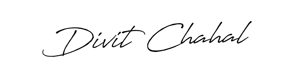 Divit Chahal stylish signature style. Best Handwritten Sign (Antro_Vectra_Bolder) for my name. Handwritten Signature Collection Ideas for my name Divit Chahal. Divit Chahal signature style 7 images and pictures png