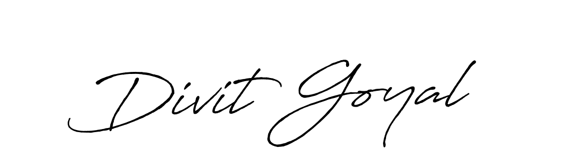 Divit Goyal stylish signature style. Best Handwritten Sign (Antro_Vectra_Bolder) for my name. Handwritten Signature Collection Ideas for my name Divit Goyal. Divit Goyal signature style 7 images and pictures png
