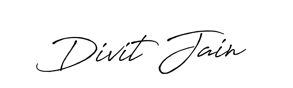 Also You can easily find your signature by using the search form. We will create Divit Jain name handwritten signature images for you free of cost using Antro_Vectra_Bolder sign style. Divit Jain signature style 7 images and pictures png