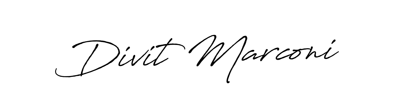 Design your own signature with our free online signature maker. With this signature software, you can create a handwritten (Antro_Vectra_Bolder) signature for name Divit Marconi. Divit Marconi signature style 7 images and pictures png