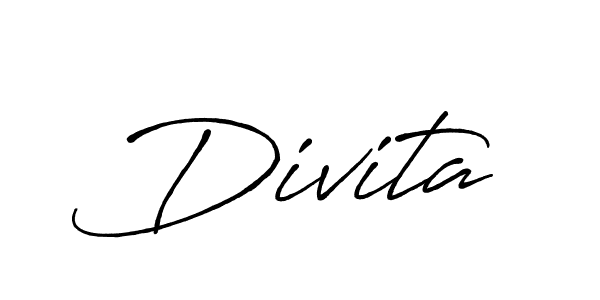 Divita stylish signature style. Best Handwritten Sign (Antro_Vectra_Bolder) for my name. Handwritten Signature Collection Ideas for my name Divita. Divita signature style 7 images and pictures png