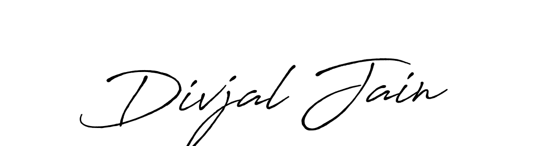 Divjal Jain stylish signature style. Best Handwritten Sign (Antro_Vectra_Bolder) for my name. Handwritten Signature Collection Ideas for my name Divjal Jain. Divjal Jain signature style 7 images and pictures png