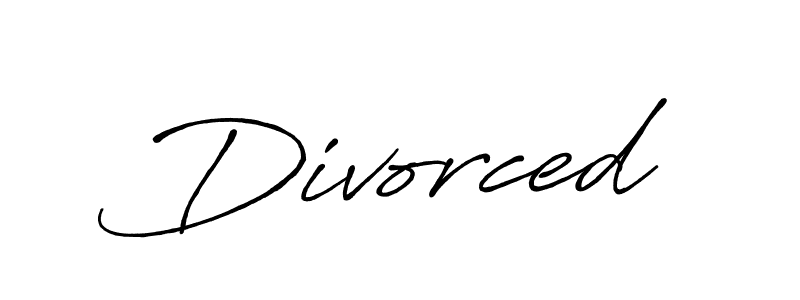 Create a beautiful signature design for name Divorced. With this signature (Antro_Vectra_Bolder) fonts, you can make a handwritten signature for free. Divorced signature style 7 images and pictures png