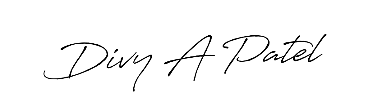Antro_Vectra_Bolder is a professional signature style that is perfect for those who want to add a touch of class to their signature. It is also a great choice for those who want to make their signature more unique. Get Divy A Patel name to fancy signature for free. Divy A Patel signature style 7 images and pictures png