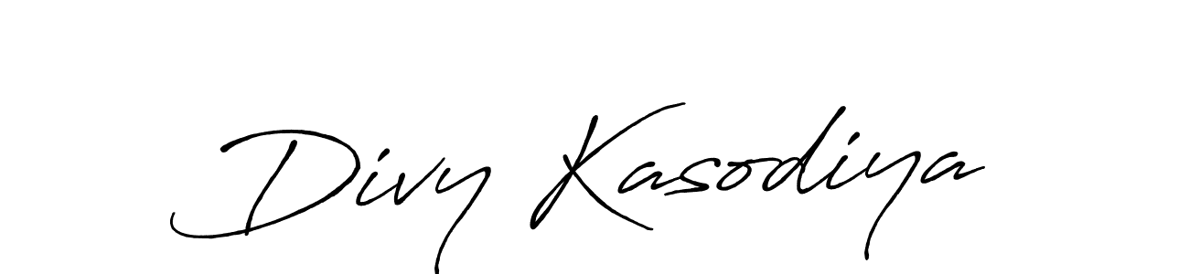 Divy Kasodiya stylish signature style. Best Handwritten Sign (Antro_Vectra_Bolder) for my name. Handwritten Signature Collection Ideas for my name Divy Kasodiya. Divy Kasodiya signature style 7 images and pictures png