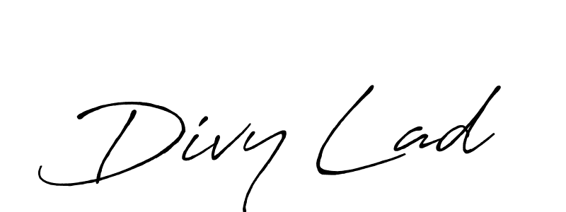 Divy Lad stylish signature style. Best Handwritten Sign (Antro_Vectra_Bolder) for my name. Handwritten Signature Collection Ideas for my name Divy Lad. Divy Lad signature style 7 images and pictures png