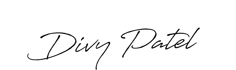 Make a beautiful signature design for name Divy Patel. With this signature (Antro_Vectra_Bolder) style, you can create a handwritten signature for free. Divy Patel signature style 7 images and pictures png
