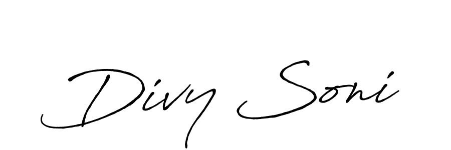 Make a beautiful signature design for name Divy Soni. With this signature (Antro_Vectra_Bolder) style, you can create a handwritten signature for free. Divy Soni signature style 7 images and pictures png