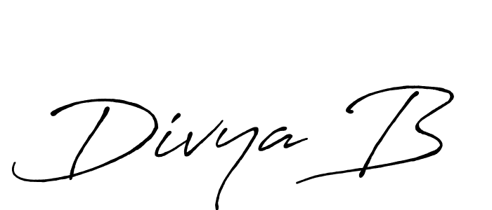 The best way (Antro_Vectra_Bolder) to make a short signature is to pick only two or three words in your name. The name Divya B include a total of six letters. For converting this name. Divya B signature style 7 images and pictures png