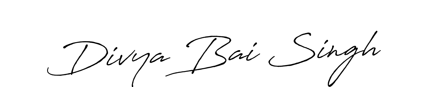 How to make Divya Bai Singh name signature. Use Antro_Vectra_Bolder style for creating short signs online. This is the latest handwritten sign. Divya Bai Singh signature style 7 images and pictures png