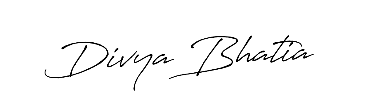 Use a signature maker to create a handwritten signature online. With this signature software, you can design (Antro_Vectra_Bolder) your own signature for name Divya Bhatia. Divya Bhatia signature style 7 images and pictures png