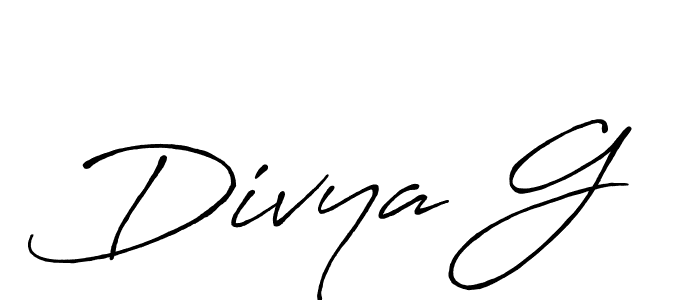 Create a beautiful signature design for name Divya G. With this signature (Antro_Vectra_Bolder) fonts, you can make a handwritten signature for free. Divya G signature style 7 images and pictures png