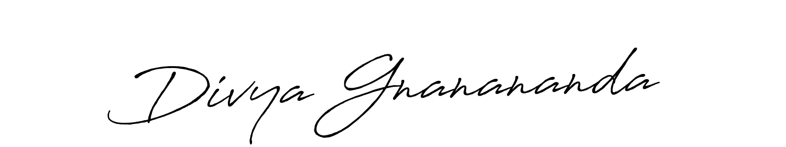 Make a beautiful signature design for name Divya Gnanananda. With this signature (Antro_Vectra_Bolder) style, you can create a handwritten signature for free. Divya Gnanananda signature style 7 images and pictures png