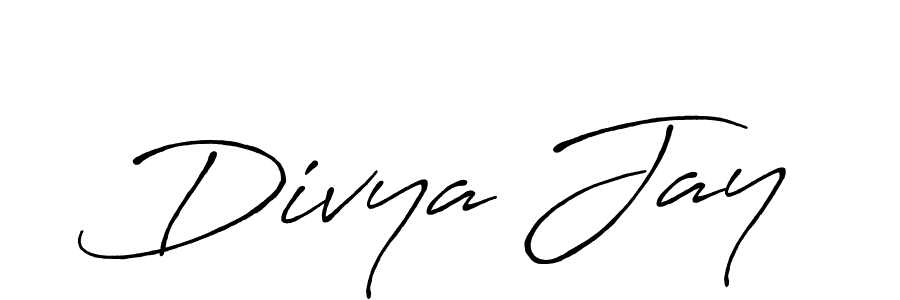How to make Divya Jay signature? Antro_Vectra_Bolder is a professional autograph style. Create handwritten signature for Divya Jay name. Divya Jay signature style 7 images and pictures png