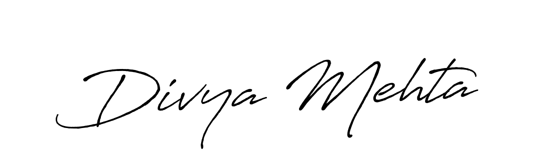 Antro_Vectra_Bolder is a professional signature style that is perfect for those who want to add a touch of class to their signature. It is also a great choice for those who want to make their signature more unique. Get Divya Mehta name to fancy signature for free. Divya Mehta signature style 7 images and pictures png