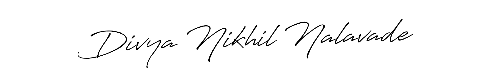 Use a signature maker to create a handwritten signature online. With this signature software, you can design (Antro_Vectra_Bolder) your own signature for name Divya Nikhil Nalavade. Divya Nikhil Nalavade signature style 7 images and pictures png