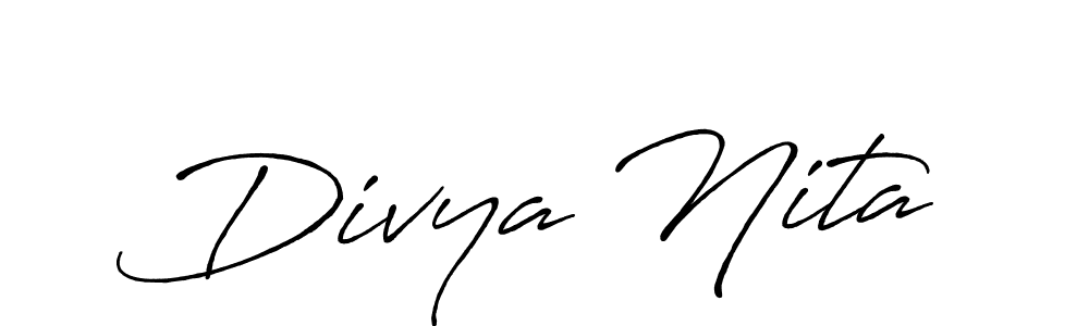 Here are the top 10 professional signature styles for the name Divya Nita. These are the best autograph styles you can use for your name. Divya Nita signature style 7 images and pictures png