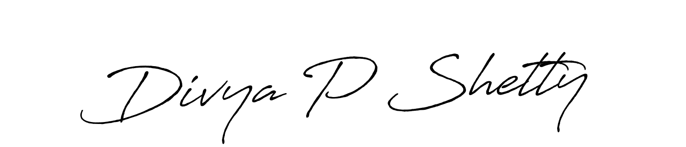 Design your own signature with our free online signature maker. With this signature software, you can create a handwritten (Antro_Vectra_Bolder) signature for name Divya P Shetty. Divya P Shetty signature style 7 images and pictures png