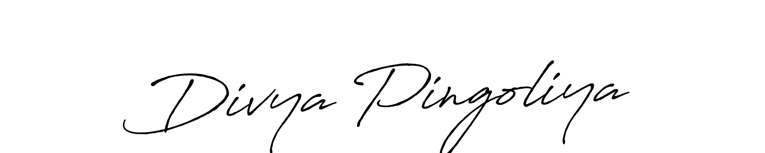 Use a signature maker to create a handwritten signature online. With this signature software, you can design (Antro_Vectra_Bolder) your own signature for name Divya Pingoliya. Divya Pingoliya signature style 7 images and pictures png