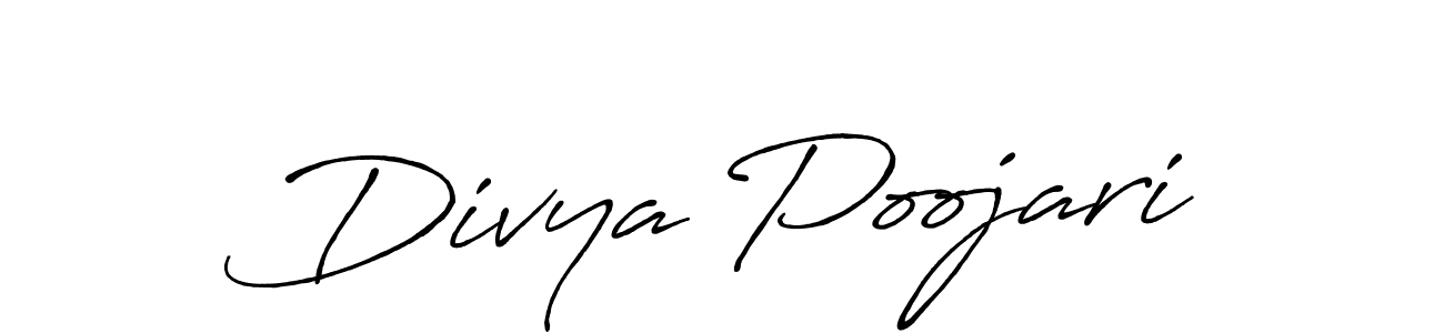 It looks lik you need a new signature style for name Divya Poojari. Design unique handwritten (Antro_Vectra_Bolder) signature with our free signature maker in just a few clicks. Divya Poojari signature style 7 images and pictures png