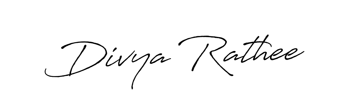 How to make Divya Rathee name signature. Use Antro_Vectra_Bolder style for creating short signs online. This is the latest handwritten sign. Divya Rathee signature style 7 images and pictures png