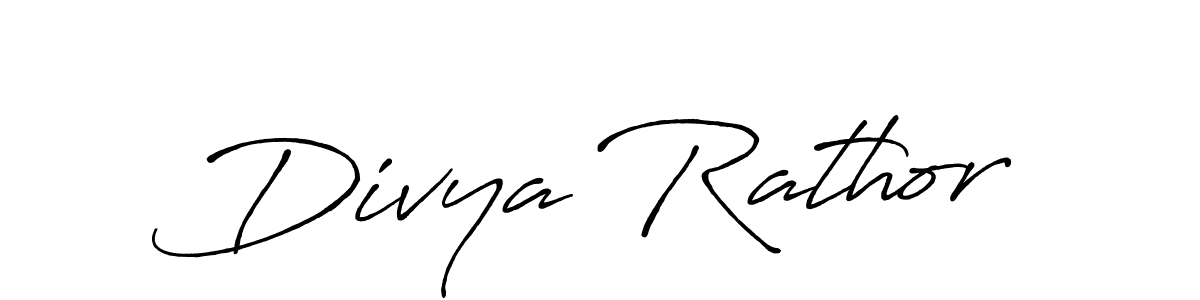 Make a beautiful signature design for name Divya Rathor. With this signature (Antro_Vectra_Bolder) style, you can create a handwritten signature for free. Divya Rathor signature style 7 images and pictures png