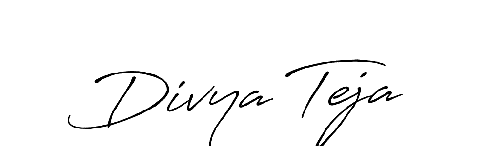 Divya Teja stylish signature style. Best Handwritten Sign (Antro_Vectra_Bolder) for my name. Handwritten Signature Collection Ideas for my name Divya Teja. Divya Teja signature style 7 images and pictures png