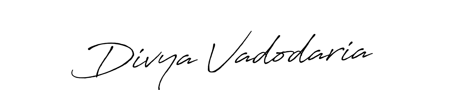 How to make Divya Vadodaria signature? Antro_Vectra_Bolder is a professional autograph style. Create handwritten signature for Divya Vadodaria name. Divya Vadodaria signature style 7 images and pictures png