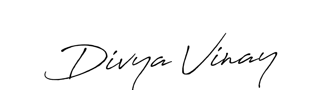 Make a beautiful signature design for name Divya Vinay. With this signature (Antro_Vectra_Bolder) style, you can create a handwritten signature for free. Divya Vinay signature style 7 images and pictures png