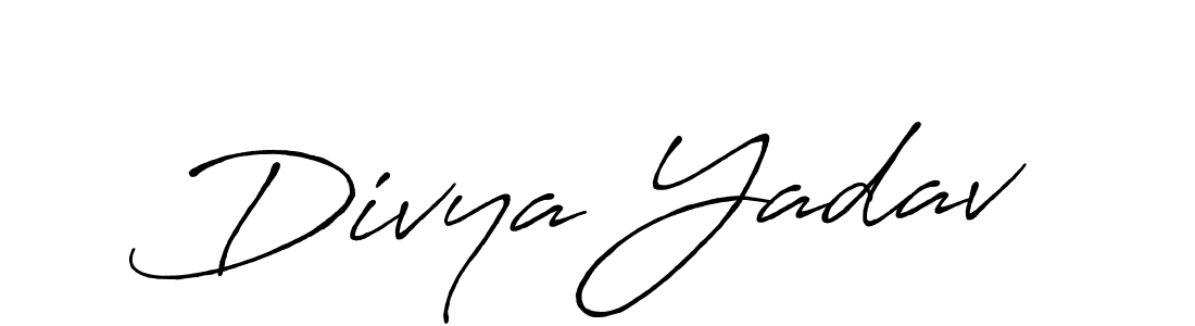 How to make Divya Yadav signature? Antro_Vectra_Bolder is a professional autograph style. Create handwritten signature for Divya Yadav name. Divya Yadav signature style 7 images and pictures png