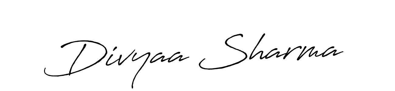Create a beautiful signature design for name Divyaa Sharma. With this signature (Antro_Vectra_Bolder) fonts, you can make a handwritten signature for free. Divyaa Sharma signature style 7 images and pictures png
