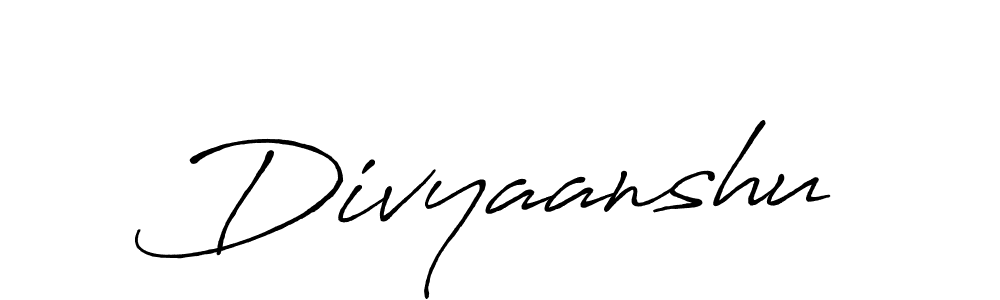 Make a beautiful signature design for name Divyaanshu. With this signature (Antro_Vectra_Bolder) style, you can create a handwritten signature for free. Divyaanshu signature style 7 images and pictures png