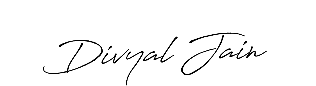 How to make Divyal Jain name signature. Use Antro_Vectra_Bolder style for creating short signs online. This is the latest handwritten sign. Divyal Jain signature style 7 images and pictures png